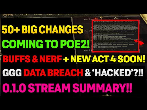 50+ HUGE Changes Coming Soon!!! | POE 2: Patch 0.1.1 Live-stream Summary