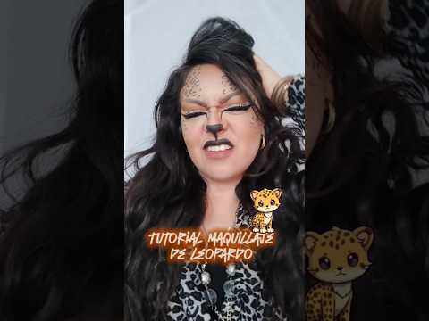 Maquillaje tendencia de leopardo 🐆 #leopardo #cheetah #halloweenmakeuplook #easymakeup #facil