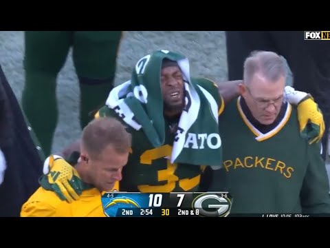 Aaron Jones ‘TERRIBLE’ KNEE INJURY 😰🙏 (WARNING: GRAPHIC) Packers Vs Chargers 2023 highlights