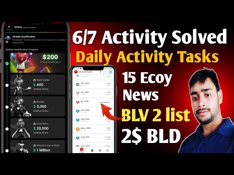 Blove Dapp 6/7 Activity Solved video | blove Airdrop tasks completed update today | crypto mining