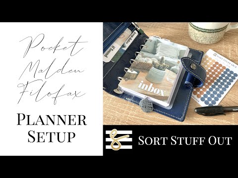 Filofax Pocket Malden - Wallet Setup - Navy - Planner Setup - Minimal Planning FlipThru - UKPA