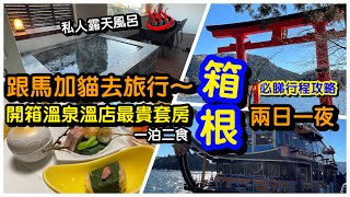 【東京近郊】EP.7兩日一夜箱根行程攻略｜溫泉酒店最貴私人露天風呂套房連一泊兩食｜箱根神社海賊船大涌谷火山谷｜東京近郊之旅｜箱根酒店｜箱根行程｜#馬加貓