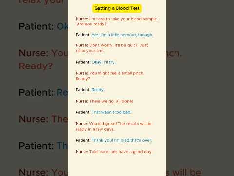 Getting a Blood Test - Practice English Communication Daily #Shorts