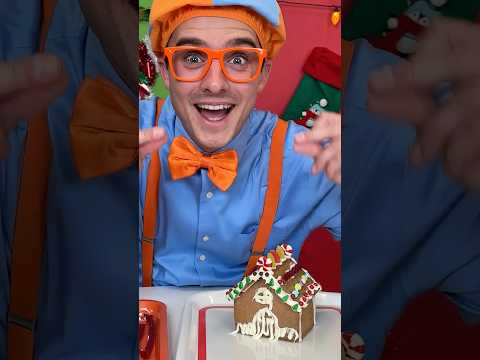 RED VS GREEN! Blippi's Ultimate Gingerbread House Challenge! #blippi #shorts