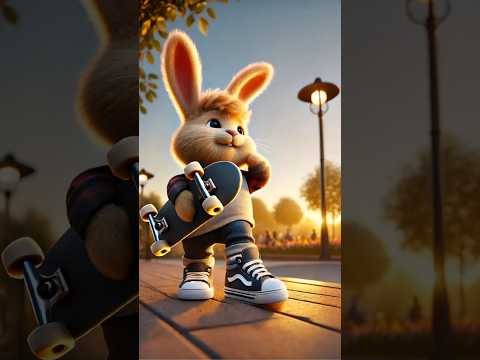 Bunny’s Daily Song: Skateboarding Adventure #cute #song #3d #bunny #pop #rock