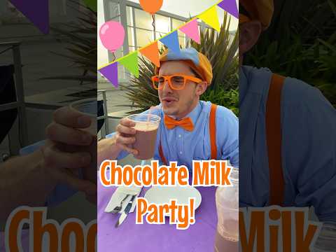 How to throw a Chocolate Milk PARTY 🎈! Blippi's Snack Hacks! #blippi #shorts