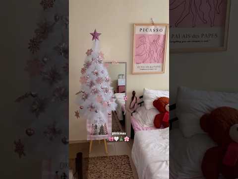 pinkmas 🌸🤍 #pinkmas #christmas #christmasdecor #christmastree girlie #pink #fyp