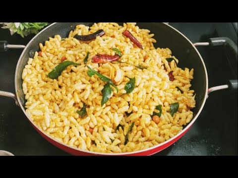 Mandakki chivda Recipe in Kannada | Kadale Puri Oggarane | Puffed Rice Recipe in Kannada