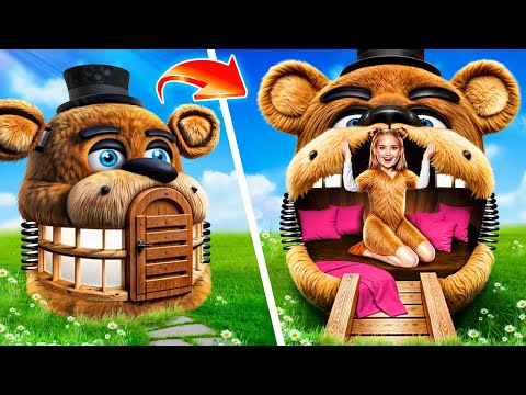 Wir bauen zu Hause ein Tiny House! Extrem - Versteckspiel mit FNaF! Freddy von FNaF hat Kinder!