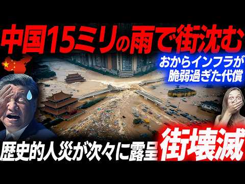 雨量15㎜で街完全水没！おからインフラで世紀の人災発生！普通の雨でも水没する中国の生々しい被害状況…EVシフト｜電気自動車｜BYD