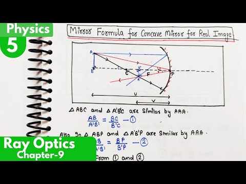 5) Mirror formula for concave Mirror for real Image | Ray Optics and Optical Instruments Class12