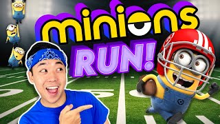 🏈🤓 MINIONS Football Run + FREEZE DANCE | Brain Break Kids Workout | GoNoodle Inspired