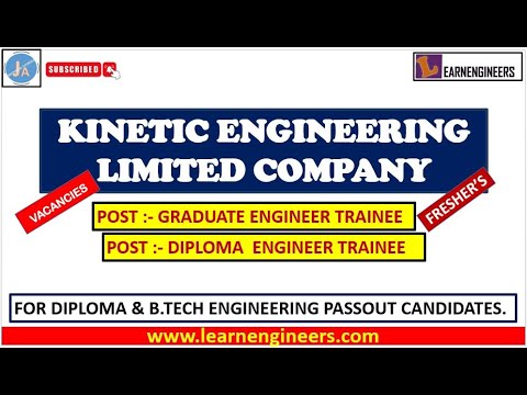 KINETIC ENGINEERING LIMITED TRAINEE ENGINEER VACANCIES FOR DIPLOMA AND B.TECH FRESHERS.