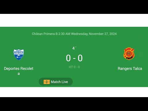 Deportes Recoleta VS Rangers Talca | Chilean Primera B | Football Live Match Score today