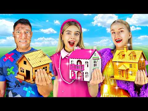 Poor vs Rich vs Giga Rich Tiny House! We Build a Secret Room By Crafty Hype