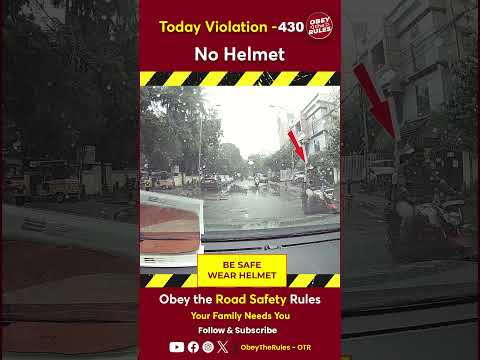 Today Violation 430 - Keep your ride safe with a helmet #chennaitrafficpolice #otr #obeytherules