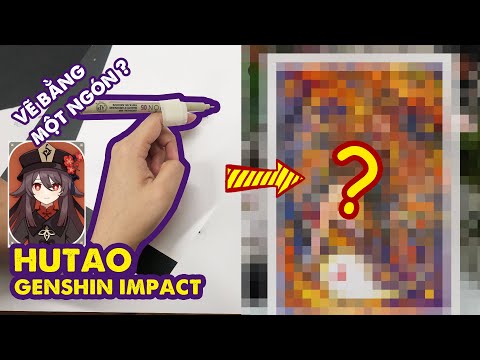 DRAWING CHALLENGE With One Finger - Hutao from Genshin Impact | Huta Chan