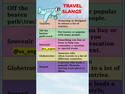 Travel  Slangs You Need to Know || COMMON SLANGS #slangs #shorts #travel  #viral  VS ENGLISH