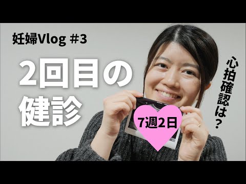 【妊娠Vlog＃3】2回目の妊婦健診｜7週2日｜Pregnancy Vlog