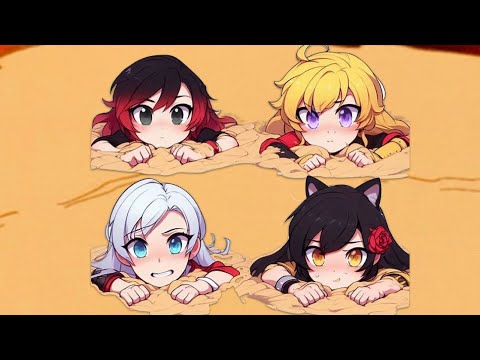 Team RWBY sinking into quicksand ❤️🤍🖤💛