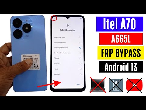 Itel A70 Frp Bypass Android 13 New Solution | Itel 70 A665L Google Account Bypass Without PC 2024