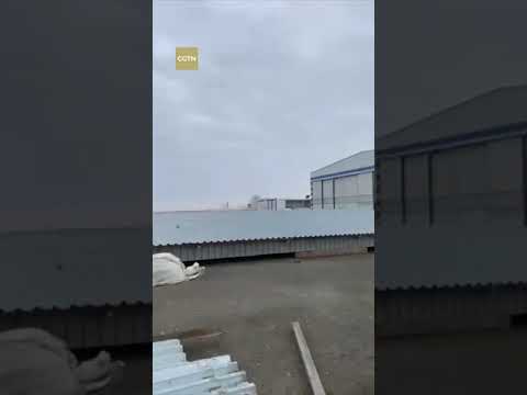 The moment of the plane crash near Aktau, Kazakhstan