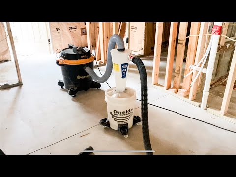 Construction Dust Cleanup Rig Using The Dust Deputy For Fine Concrete Dust