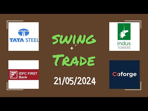 swing trade for 21st May 2024 | #tatasteel #industower #idfcfirstbank #coforge #swingtrade