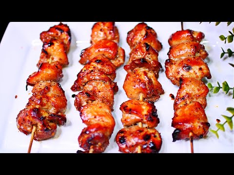 Honey Garlic Baked Chicken Thighs Skewers Recipe