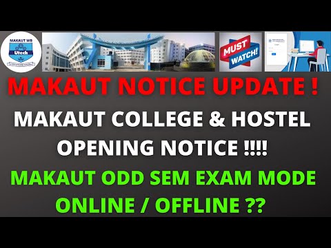 MAKAUT College Re-Opening Notice | Makaut Odd Sem Exam Mode & Exam Pattern | Makaut New Notice