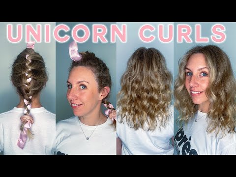 How to do HEATLESS Curls on Wavy Hair - Unicorn Method