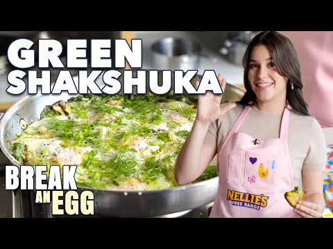 Green Shakshuka With Cheese  | Break an Egg | Food52 + Nellie’s Free Range