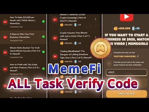 Memefi All Task Code || Memefi All Task Complete || Memefi Task Answer