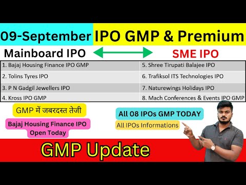 All IPO 08 GMP Today | Bajaj Housing Finance IPO OPEN Today | Shree Tirupati Balajee IPO