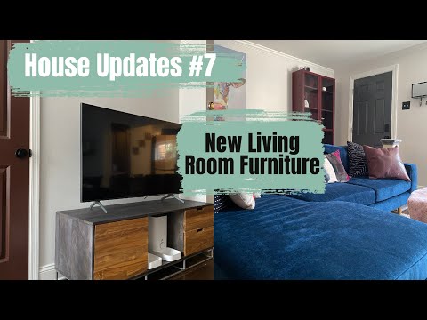 Living Room Makeover | New Couch & TV Stand + Repainting the Door