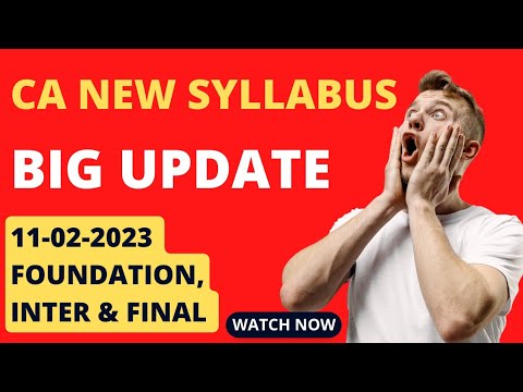 |Big Update On New Syllabus For Foundation,  Intermediate,  Final|