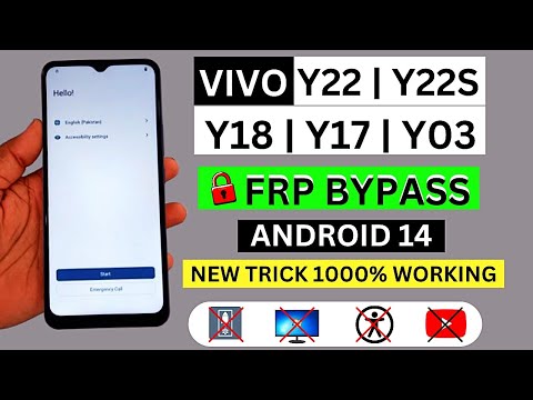 Vivo Y22,Y22s,Y03,Y18,Y17 FRP Bypass Android 14 | All Vivo Google Account Bypass Without Pc