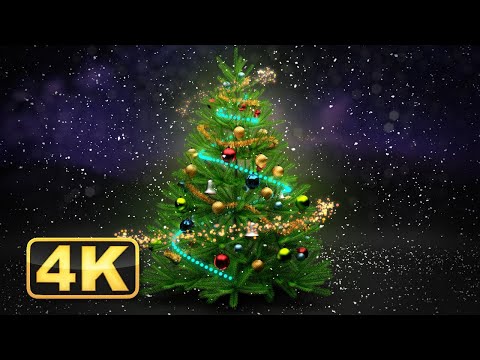 4K Relaxing Magical Christmas Tree: Snowfall and Festive Music for Holiday Ambience