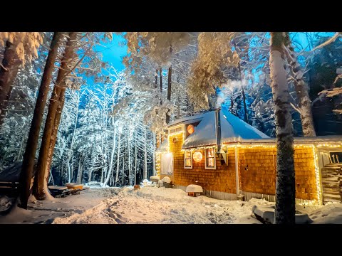 First Big Blizzard of the Season at Off Grid Cabin