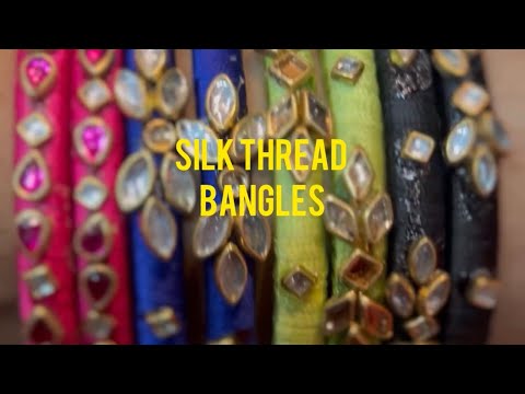 How to make Silk Thread Kundan Stone Handcrafted Bangles /பட்டு நூல் குந்தன் கல் வளையல் #bangles