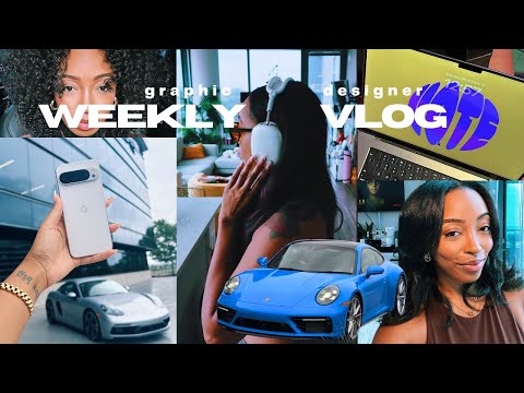 google event, porsche experience center, client-free graphic designer | weekly vlog 🧠