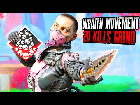 SOLO WRAITH MOVEMENT 20 KILLS GRIND - IT WAS DIFFICULT (Apex Legends Gameplay)