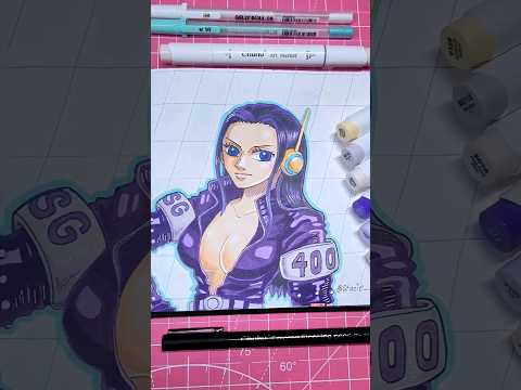 Nico Robin | One Piece anime fanart alcohol marker drawing process #animeart #onepiece #art #shorts