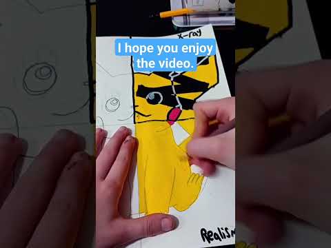 part two of drawing Pikachu with posca markers!