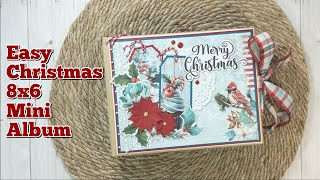 Easy Christmas 8x6 Chipboard Mini Album PLUS Page Tutorial | ​⁠@UniquelyCreative | Merry & Bright