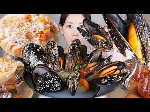 대왕 홍합🦪✨ 자연산 섭국 섭죽 먹방 giant mussel [eating show] mukbang korean food