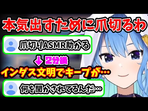 すいちゃんの貴重な爪切りASMRを聞いてたはずが何故か知育チャンネルになり困惑するリスナーたち【ホロライブ/切り抜き/星街すいせい】