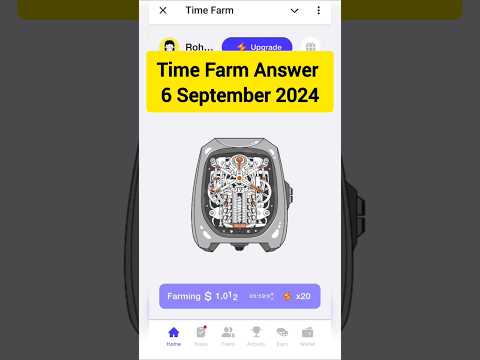 Time Farm Answer 6 September 2024 #timefarm #dailycombo