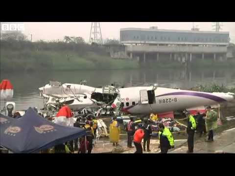 BBC News   Taiwan plane crash  Teams search for 12 missing people