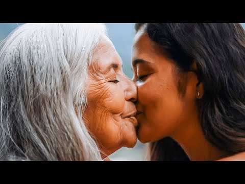 Women Above 60 and Young Brazilian | Lesbian Kiss